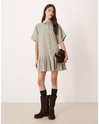 ASOS - Boxy Shirt Mini Dress With Dropped Waist - Lyst