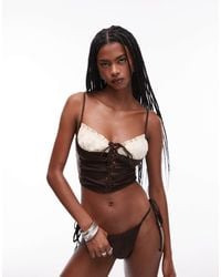 Frankie's Bikinis - X Bella Hadid Corset Bikini Top With Contrast Detail - Lyst