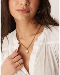 ASOS - Collier en acier inoxydable imperméable avec maillons chaîne et pendentif perle fantaisie - Lyst