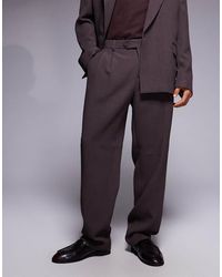 River Island - Relaxed Fit Pleated Suit Pants - Lyst