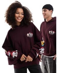 ASOS - Disney Unisex Boxy Oversized Hoodie With Mickey Mouse And Friends Santa Hat Prints - Lyst