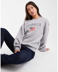 Daisy Street - Long Sleeve La Graphic Sweatshirt - Lyst