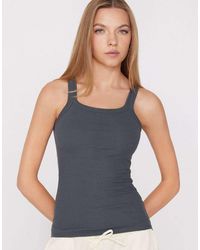 Tezenis - Square Neck Ribbed Cotton Camisole - Lyst