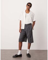ASOS - Pantalones Cortos De Vestir Extragrandes De Estilo Bermudas Con Raya Diplomática Y Pinzas De - Lyst