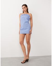 Mango - Starring Hailey Bieber Frill Detail Cami Mini Dress - Lyst