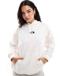 The North Face - Sudadera Blanco Hueso Básica Extragrande Con Capucha Y Logo De - Lyst