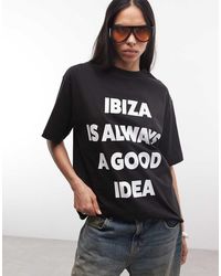 ASOS - Weekend Collective Ibiza Slogan Oversized T-shirt - Lyst