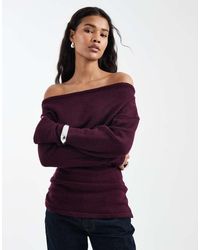 ASOS - Knitted One Shoulder Ruched Jumper - Lyst
