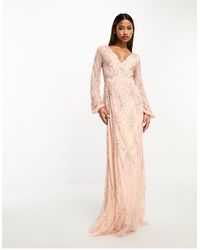 Beauut - Bridesmaid Embellished Wrap Front Maxi Dress - Lyst