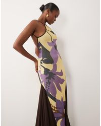 ASOS - Beaded Halter Neck Maxi Dress With Asymmetric Hem - Lyst