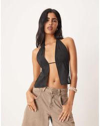 Motel - Ryoma Halter Broderie Top - Lyst