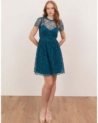Lovedrobe - Floral Lace Short Sleeve Mini Dress - Lyst