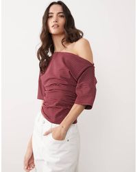 ASOS - Boat Neck Cinched Waist Top - Lyst