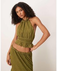ASOS - Mouwloze Top Met Halternek, Textuur En Open Achterkant - Lyst
