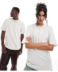 Nike - T-shirt oversize avec logo virgule au centre - blanc cassé - Lyst