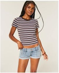 Hollister - Ultra Low-Rise Jean Shortie Shorts - Lyst