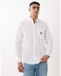 ASOS - Regular Fit Oxford Shirt With Chest Embroidery - Lyst
