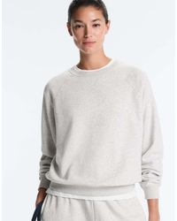 Oysho - Marl Plush Round Neck Sweatshirt - Lyst