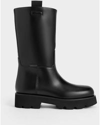 Charles & Keith - Double Pull-tab Calf Boots - Lyst