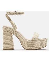 Pull&Bear - Sandales à talon haut et semelle plateforme - crème - Lyst