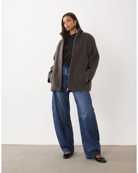 ASOS - Formal Zip Front Cinched Waist Harrington Jacket With Wool - Lyst