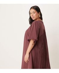 ASOS - Asos Design Curve T Shirt Swing Mini Dress With Fringe Back Detail - Lyst