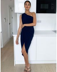 club l tuxedo wrap midi dress