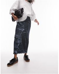 TOPSHOP - Foam Mesh Printed Midi Skirt - Lyst