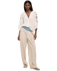 Desigual - Blouse Embroidered Sleeves - Lyst