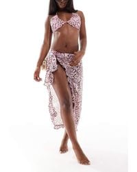 Vero Moda - Sarong-Rok Met Golvende Zoom En Luipaardprint - Lyst