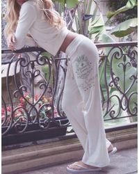 Juicy Couture - Sudadera Con Capucha, Cremallera Y Detalle De Logo De Strass De Velour (Parte De Un Conjunto)-Verde - Lyst