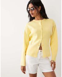 ASOS - Knitted Structured Crew Neck Cardigan - Lyst