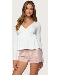 Edikted - Kenzie Long Sleeve Babydoll Top - Lyst
