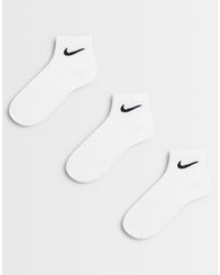 Nike - Pack De 3 Pares De Calcetines Tobilleros Blancos Everyday Lightweight De - Lyst