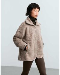 Oysho - High-Collar Faux-Shearling Jacket - Lyst