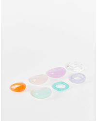 ASOS Pack Of 7 Plastic Rings - Multicolor