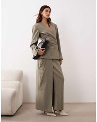 ARRANGE - Draped Tailored Maxi Skirt - Lyst