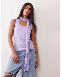 ASOS - Crinkle Scarf Neck Tank Top - Lyst
