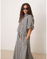 Threadbare - Chemise d'ensemble à carreaux vichy avec manches courtes - et blanc - Lyst