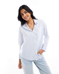Hollister - Oversized Linen Blend Striped Shirt - Lyst