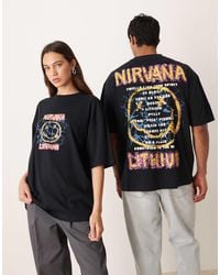 ASOS - Nirvana Unisex Boxy Oversized T-shirt With Large Scale Prints - Lyst