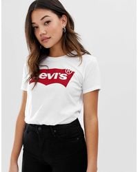 Levi's - – perfect – t-shirt mit fledermaus-logo - Lyst