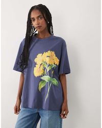 ASOS - Oversized T-shirt With Yellow Flower Graphic - Lyst