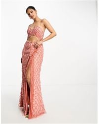ASOS - Two Piece Embellished Sequin Maxi Dress - Lyst