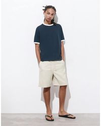 Pull&Bear - Bermuda à taille élastique - sable - Lyst