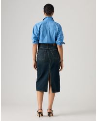 Levi's - Deconstructed Denim Midi Skirt With Slit - Lyst