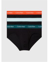 Calvin Klein - Cotton stretch - confezione da 3 slip traspiranti neri con elastico colorato - Lyst