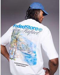 Faded Store - T-Shirt Bianca Con Stampa Sul Retro - Lyst
