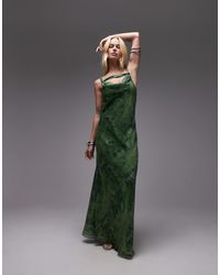 TOPSHOP - Knot Neck Deep Cowl Occasion Midi - Lyst