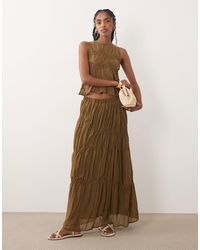 Mango - Snake Ruched Maxi Skirt Co-ord With Beaded Detail - Lyst